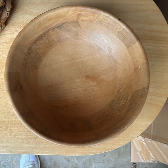 Two large serving bowls from Pottery Barn. Can buy one or both. Mango wood. - Picture 4 of 8
